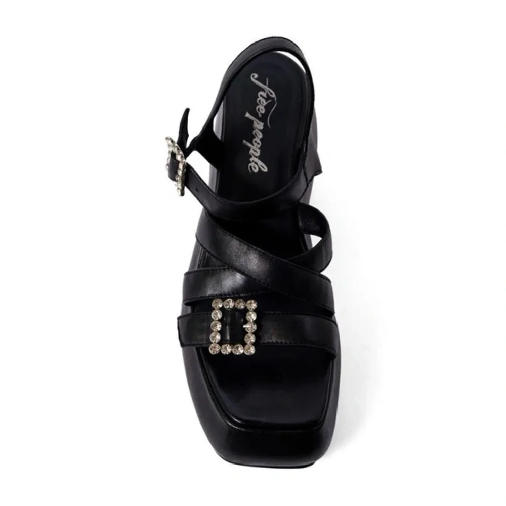 Price Firm - FREE PEOPLE Leather Platform Sandals